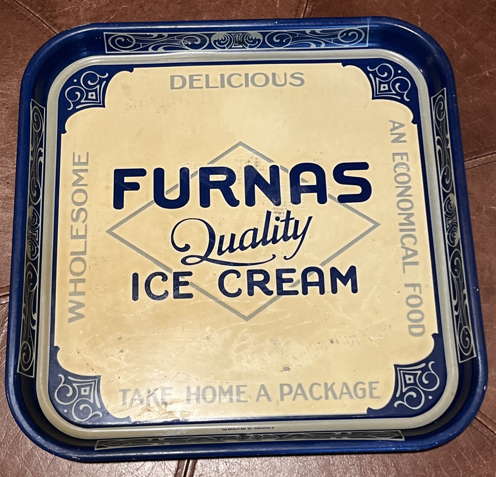 Vintage Antique 1930’s Art Deco Furnas Ice Cream Advertising Tray 