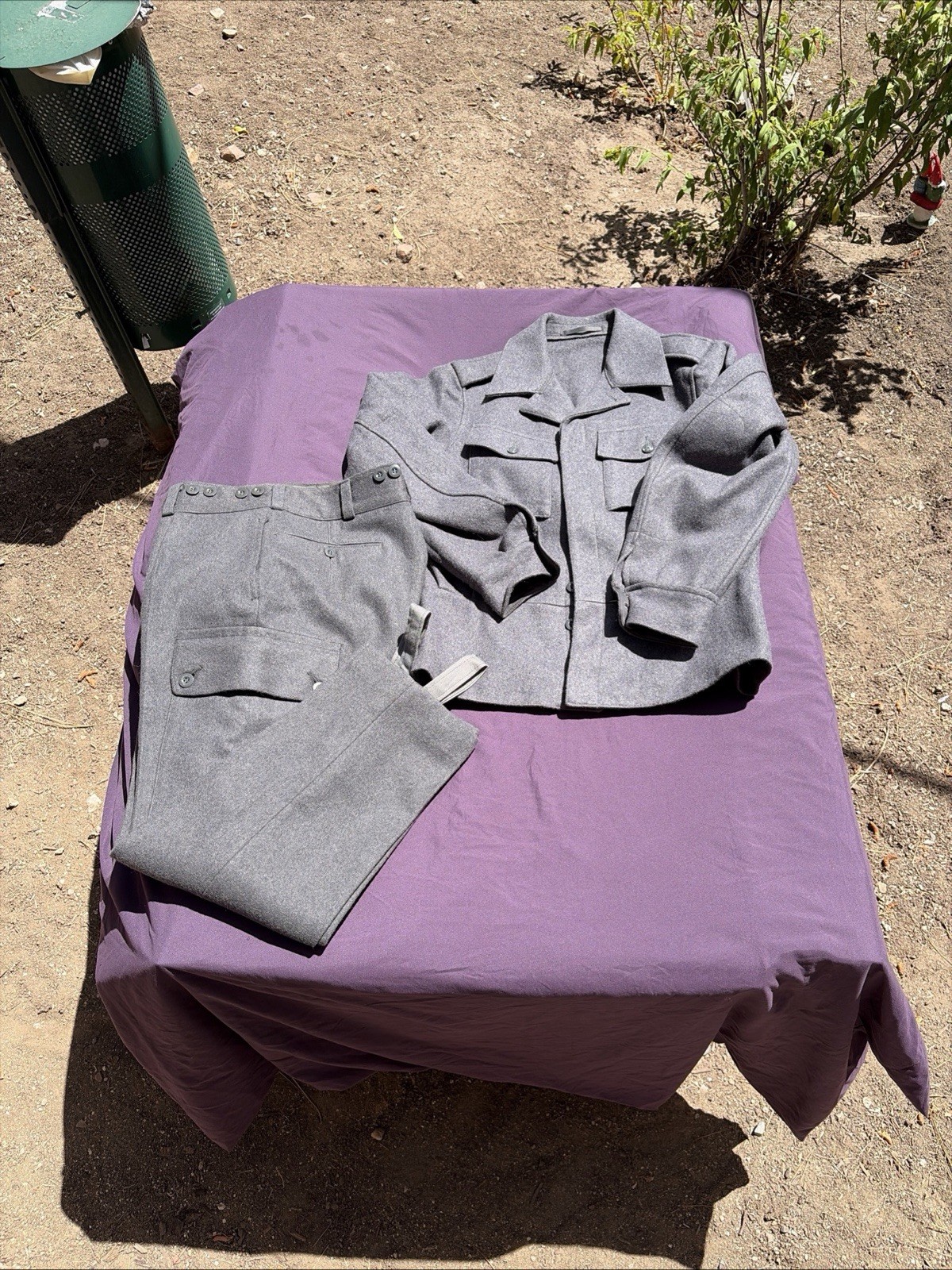 Vintage Finnish Army Military Wool Uniform Jacket Pants Belt SA Marked Finland