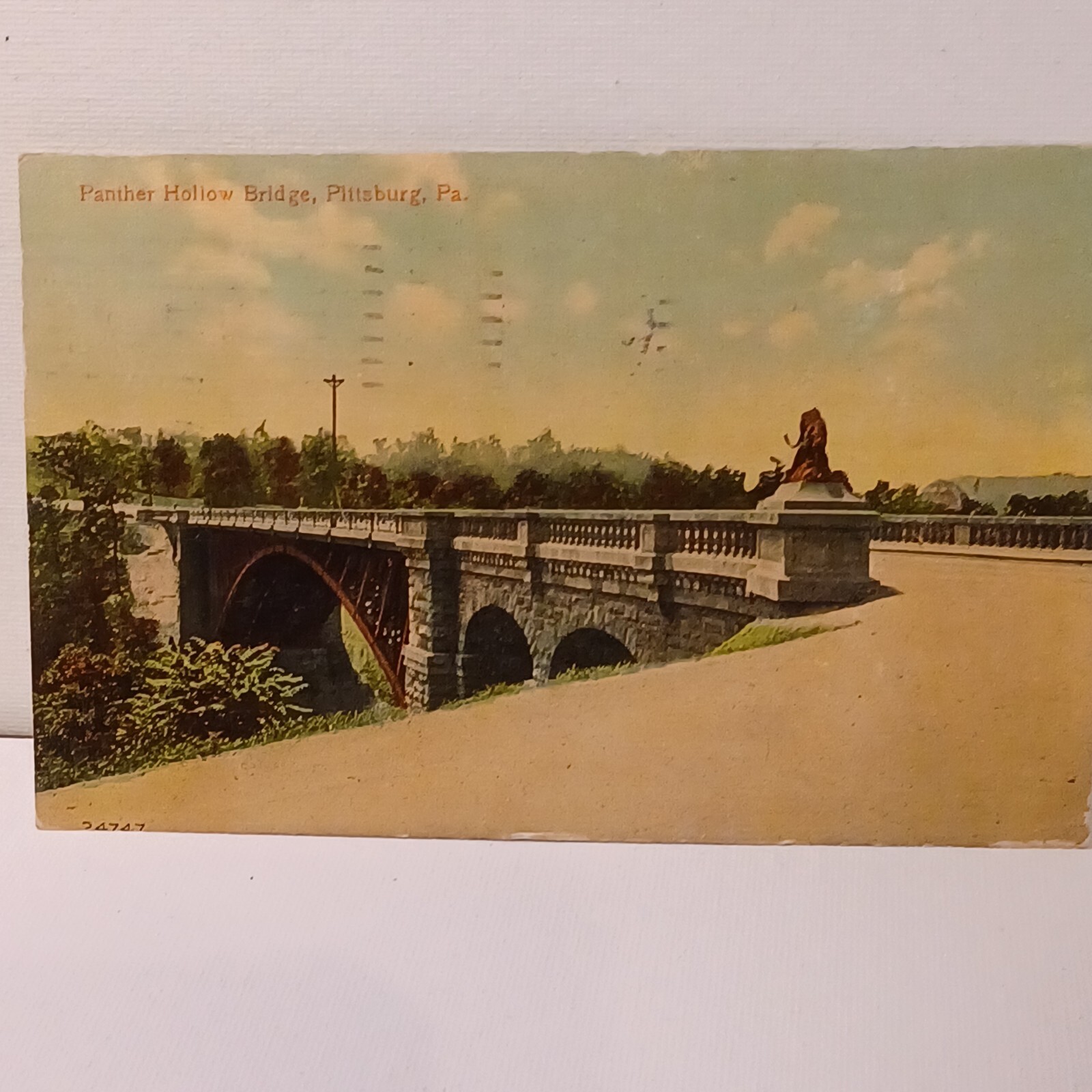 Vtg Pennsylvania PA Panther Hollow Bridge 1 cent Franklin East Liberty Postcard
