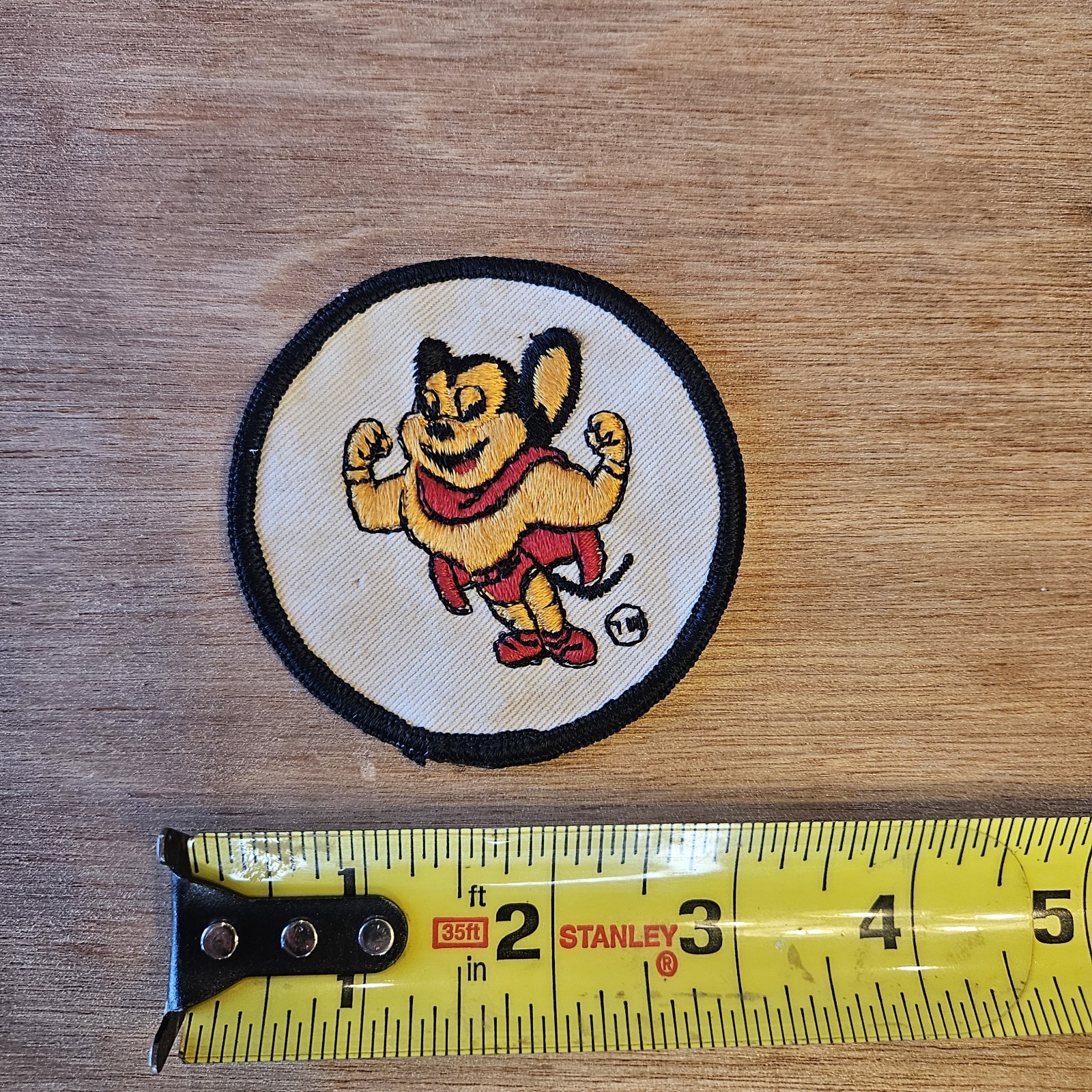 Vintage Mighty Mouse Embroidered Cloth Patch -Classic Cartoon | Comic Book