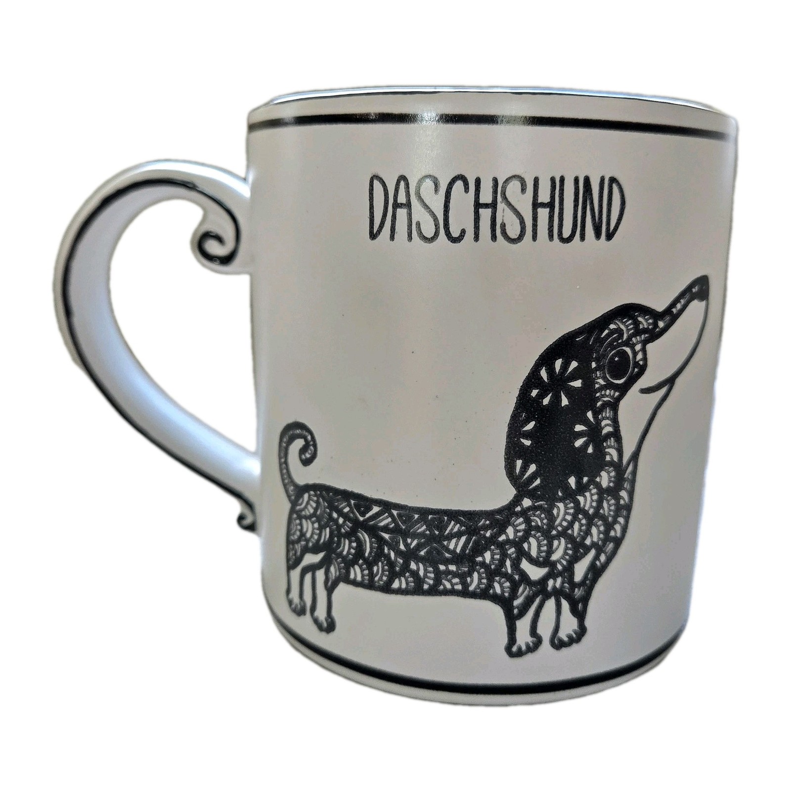 Dachshund Coffee Mug Doxie Weiner Dog Spectrum Designz Tea Cup 16oz Black White