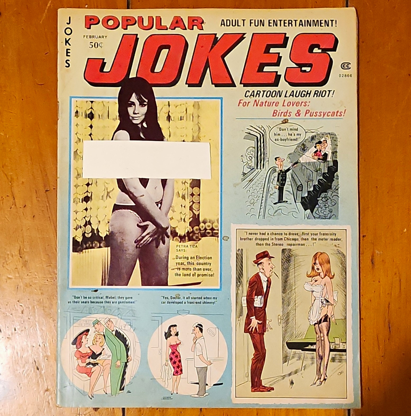 POPULAR JOKES Magazine February 1974 Adult Humor and Gags BILL WARD Pin-up Art