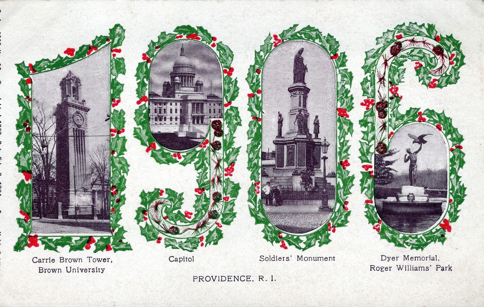 PROVIDENCE RI - Four Scenes 1906 Providence Postcard - udb