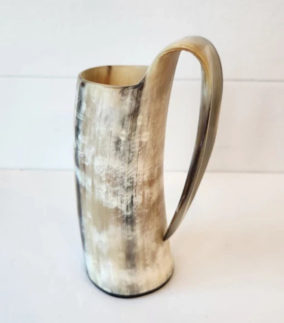 Alehorn 6 inch mug Viking Beer Drinking Horn Tankard Mug 13oz X-mas