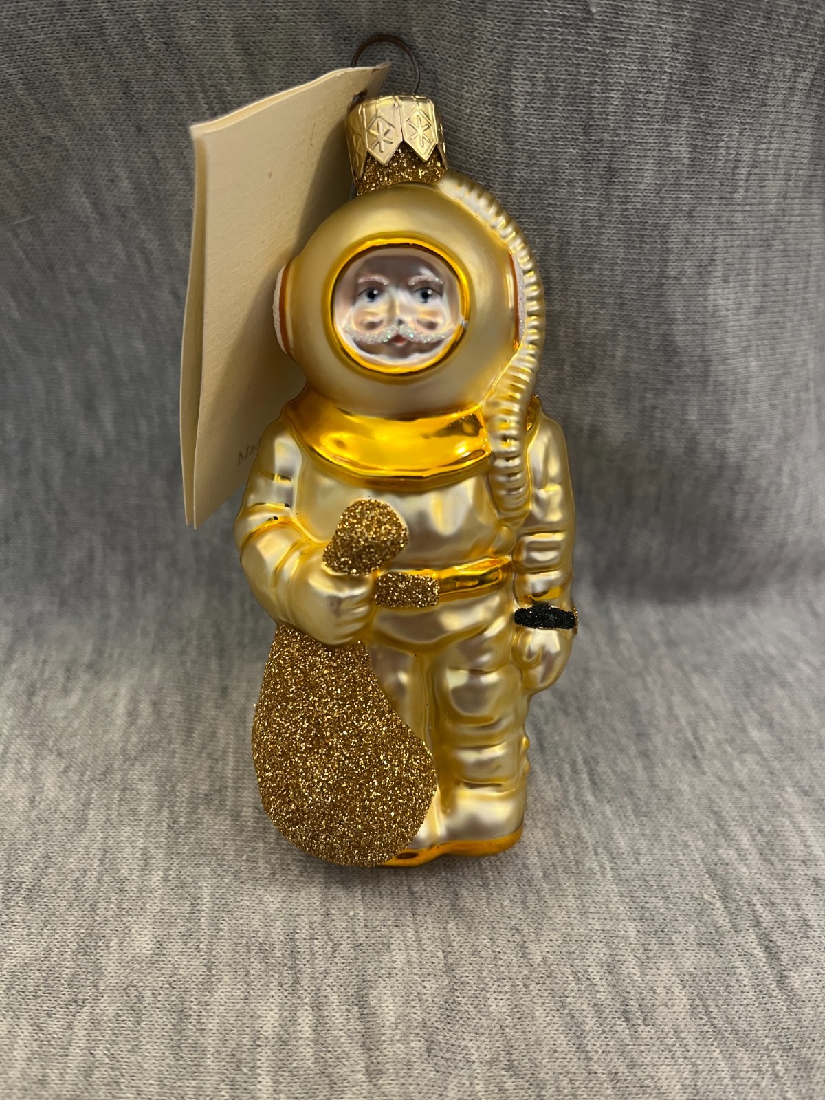 Vintage Patricia Breen Gold 'Santa Dan' diver Xmas Holiday Ornament- Handpainted Vintage Patricia Breen Gold 'Santa Dan' diver Xmas Holiday Ornament- Handpainted