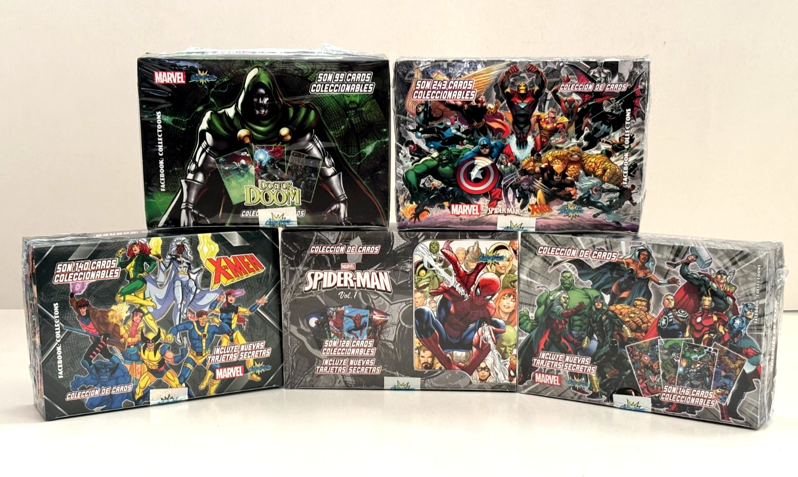 5 BOXES (SPIDER-MAN / AVENGERS / X-MEN / MARVEL EXPANSION / DR DOOM) Cards 2025