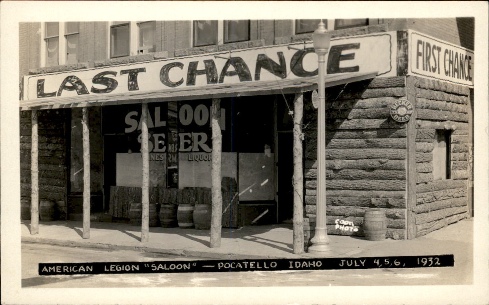 Pocatello ID American Legion Last Chance Saloon c1932 Real Photo Postcard bhn