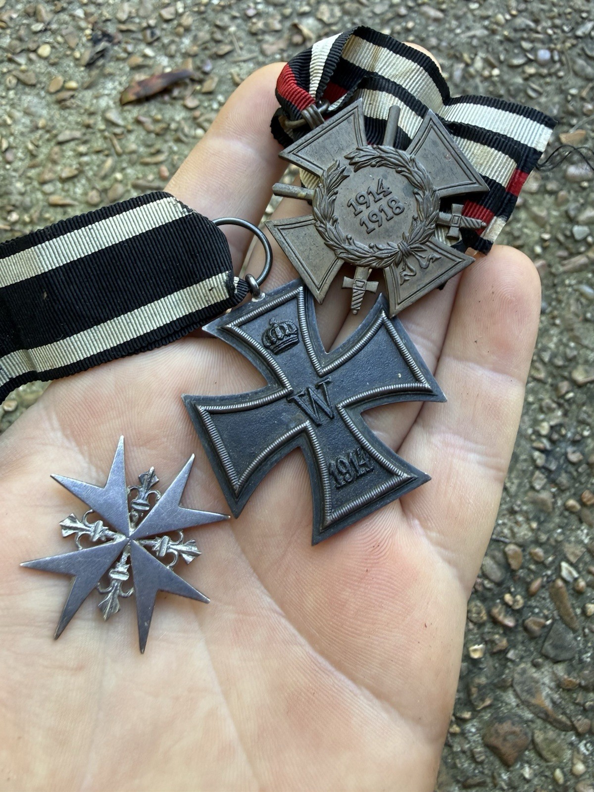 WW1 German German Medal Lot Iron Cross War Medal & Unknown Possibly Silver