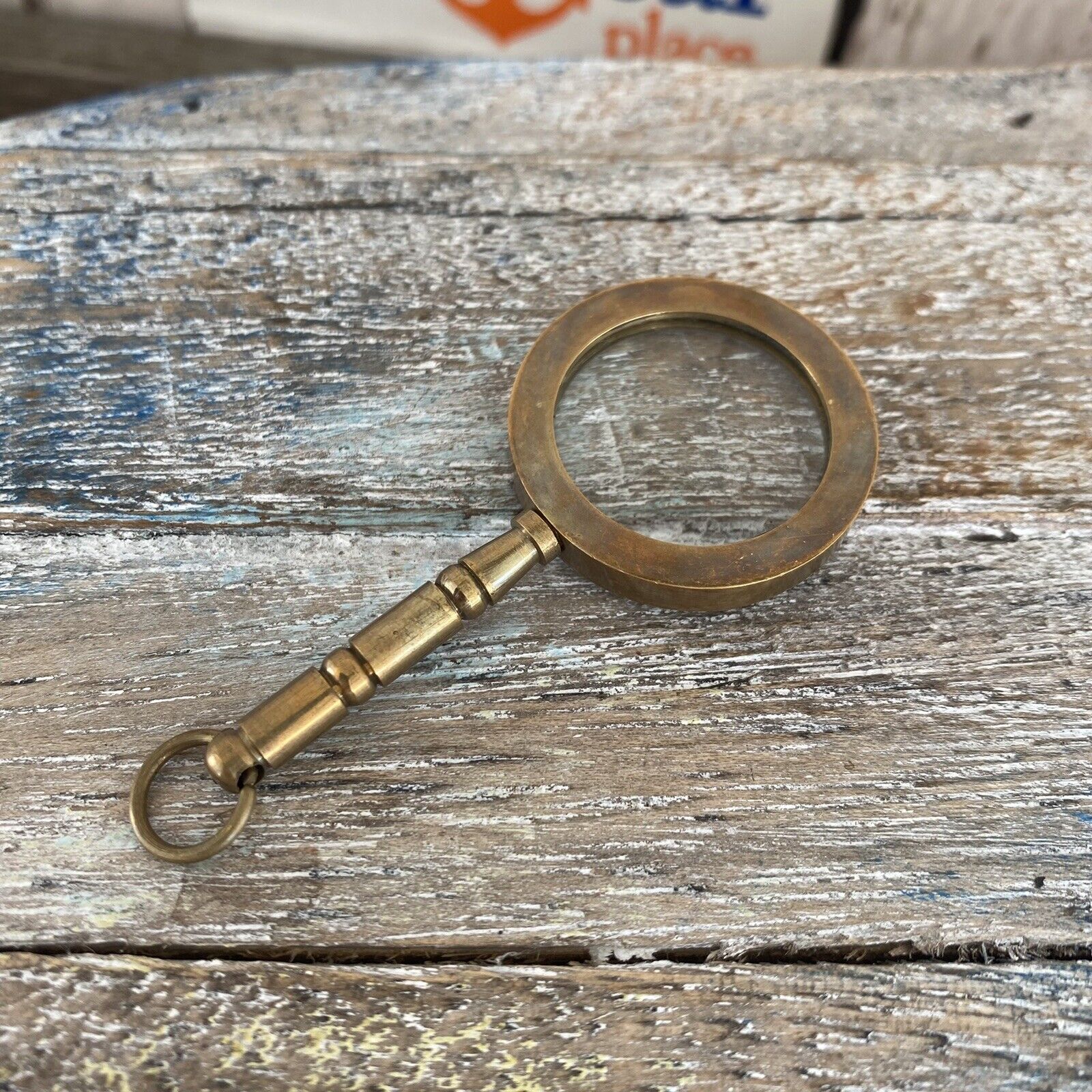 Antique Finish Brass Magnifying Glass - Mini Magnifier -Necklace Monocle Pendant