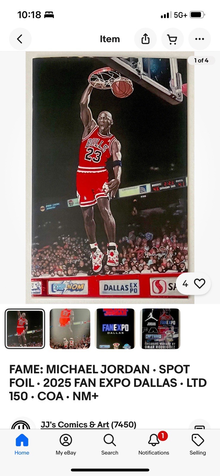 FAME: MICHAEL JORDAN • SPOT FOIL • 2025 FAN EXPO DALLAS • 39/150 LTD