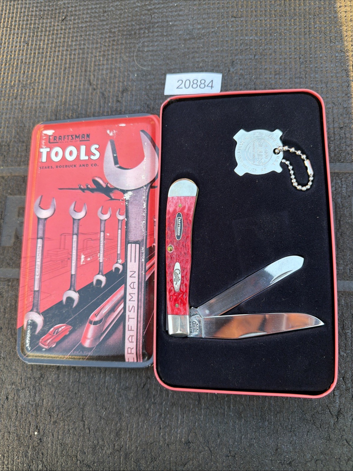 Case Xx Sears Craftsman USA Nos 71646 Trapper Dark Red Pocketknife Rare Notes