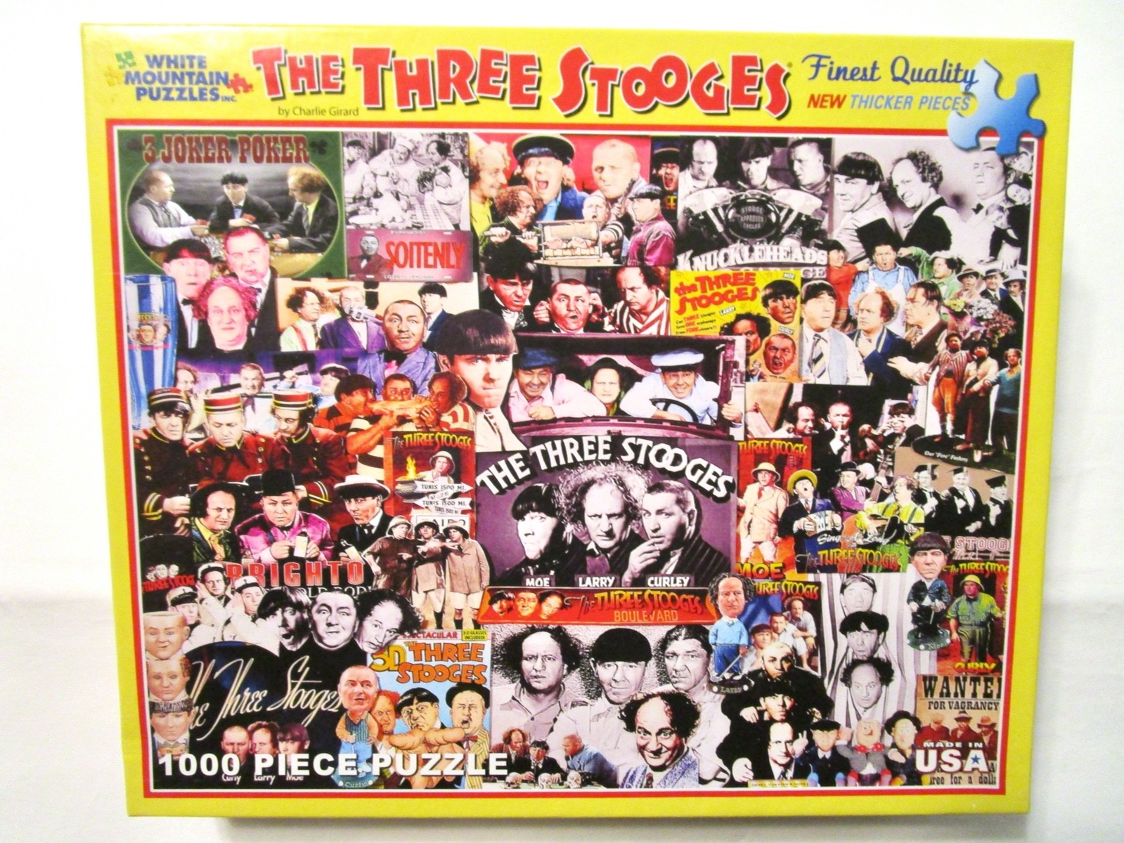 WHITE MOUNTAIN JIGSAW PUZZLE THE THREE STOOGES 1000 PC 2011 SEALED BAG COMPLETE