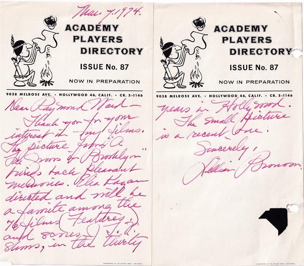 Lillian Bronson-ANS on Academy Players Directory Page