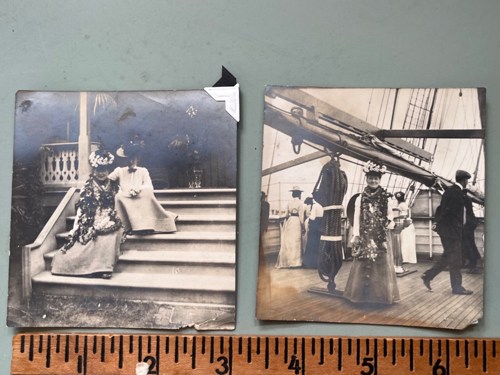 C. 1899 Hawaiian Lei photographs Victorian woman 3.5”