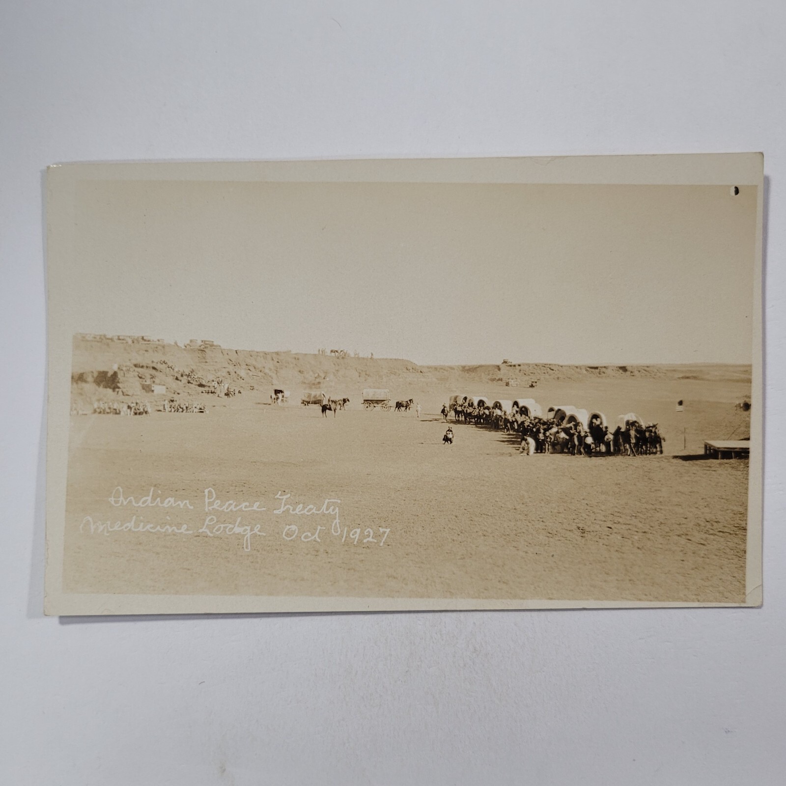 Indian Peace Treaty Medicine Lodge Kansas KS October 1927 RPPC Vintage Postcard