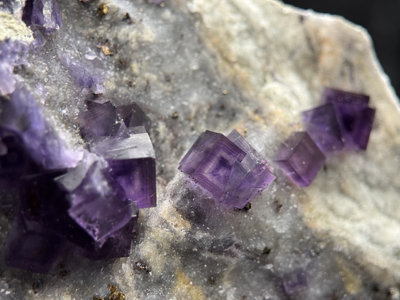 Simply Incredible INSANE zoned cubic purple fluorite-FLUORESCENT Anhui, China