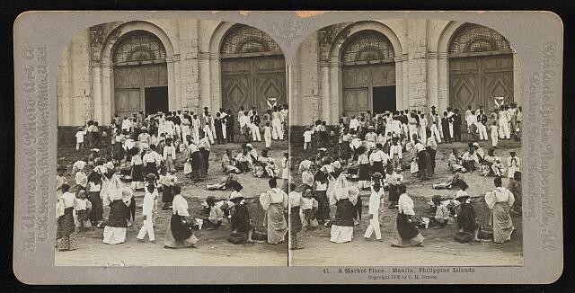Photo:Manila Philippine Islands 1902 Market Place Crowd Market Scene