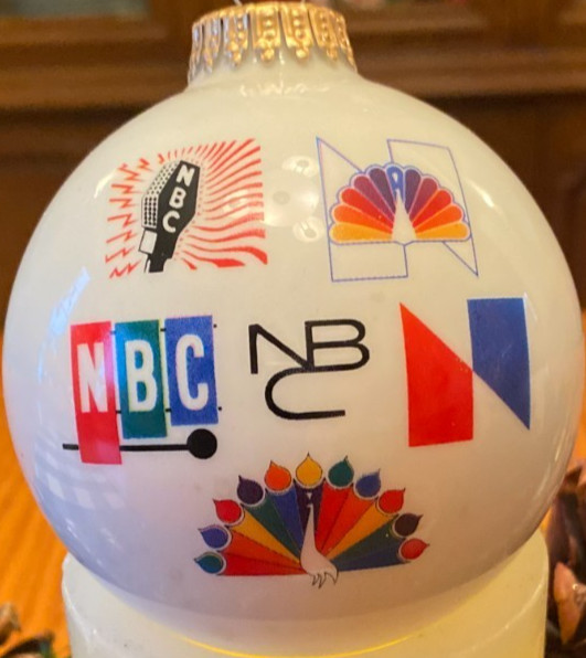 Rare Iconic NBC Christmas Ornament Vintage Peacock Logos