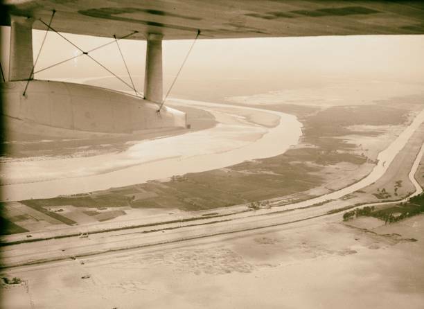 Air views Irrigation canals and water ways of the Nile delta 1932 OLD PHOTO