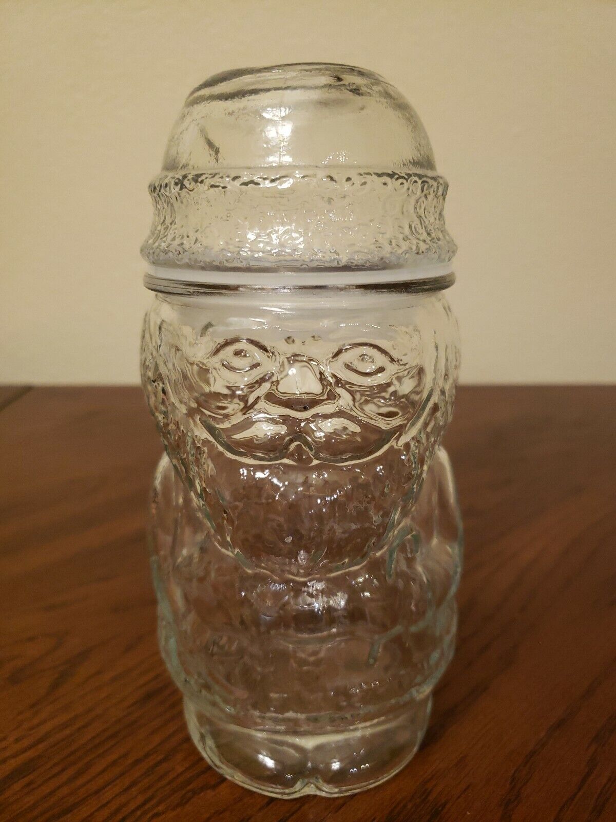 Candy Jar Santa Claus Clear Glass Dish Cookie Container - 8\