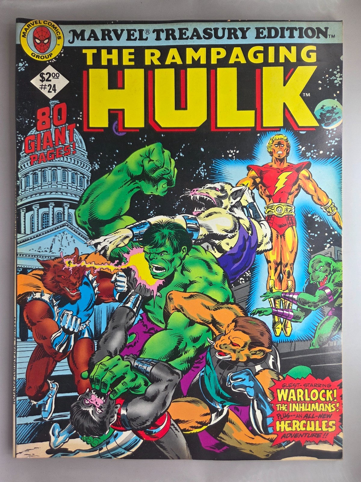 THE RAMPAGING HULK #24 MARVEL TREASURY SIZE EDITION LOWER GRADE 1979 THE RAMPAGING HULK #24 MARVEL TREASURY SIZE EDITION LOWER GRADE 1979