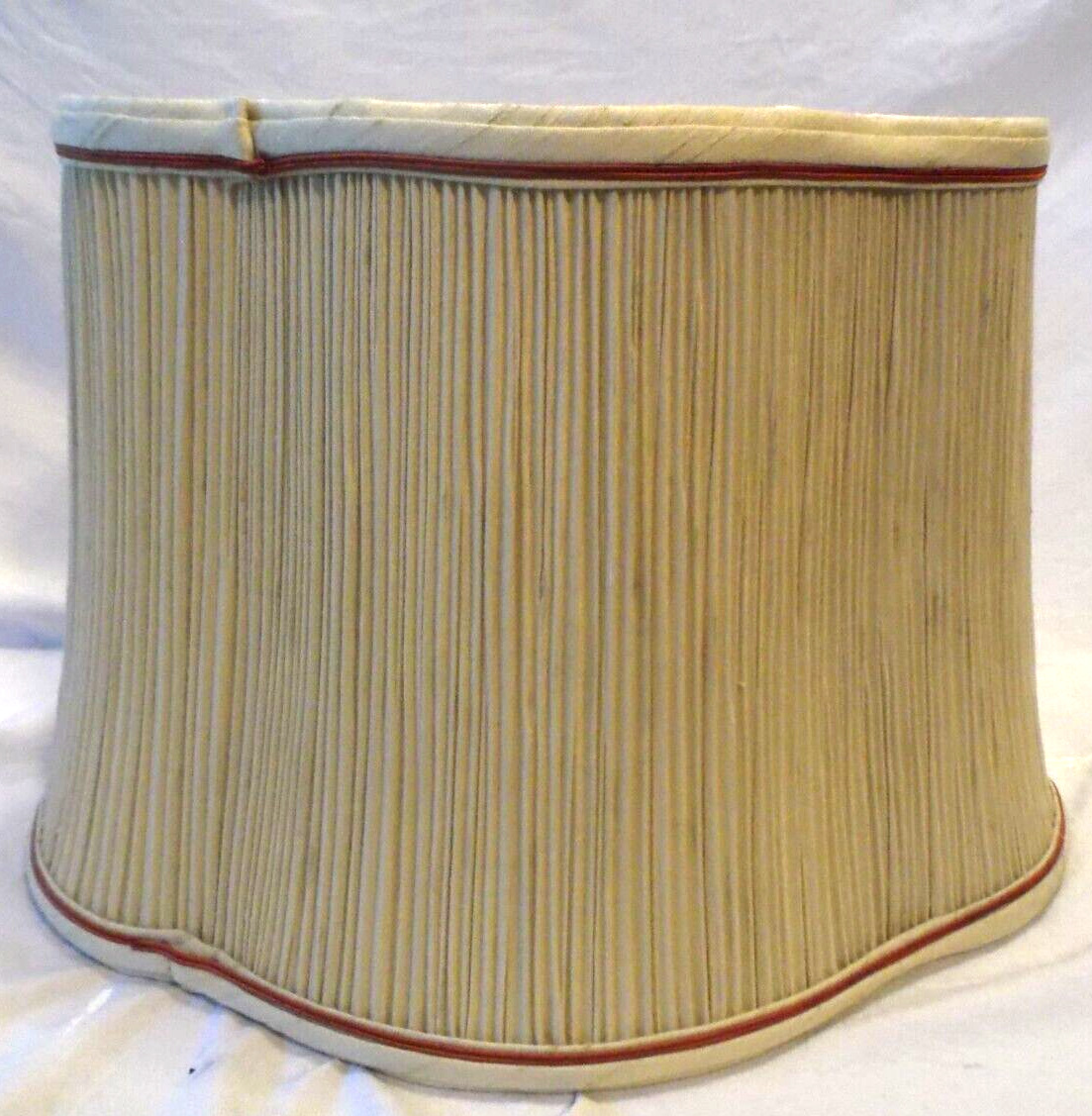 Vintage Antique Pleated Fabric Oval Lamp Shade 9\