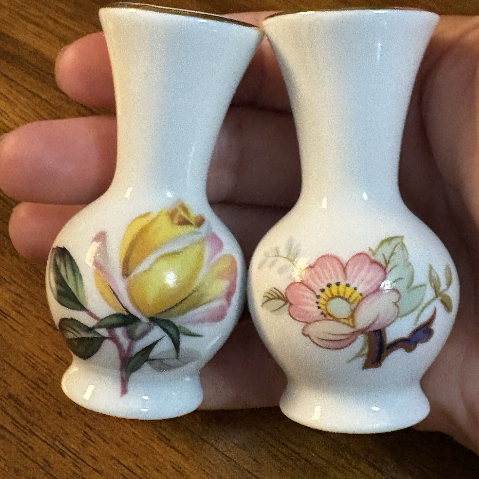 Mini Bud Vases Set of 2 Germany Royal Porzellan Bavaria KPM Hand Painted