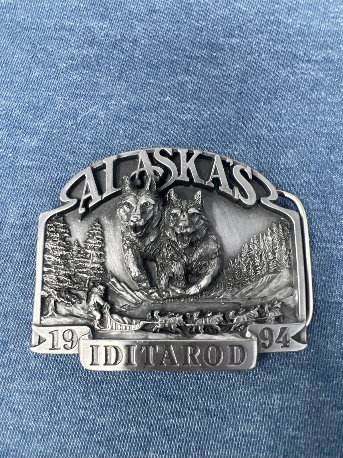 Official Iditarod Collector Belt Buckle 1994 Dog Sled Mushing Alaska Vintage