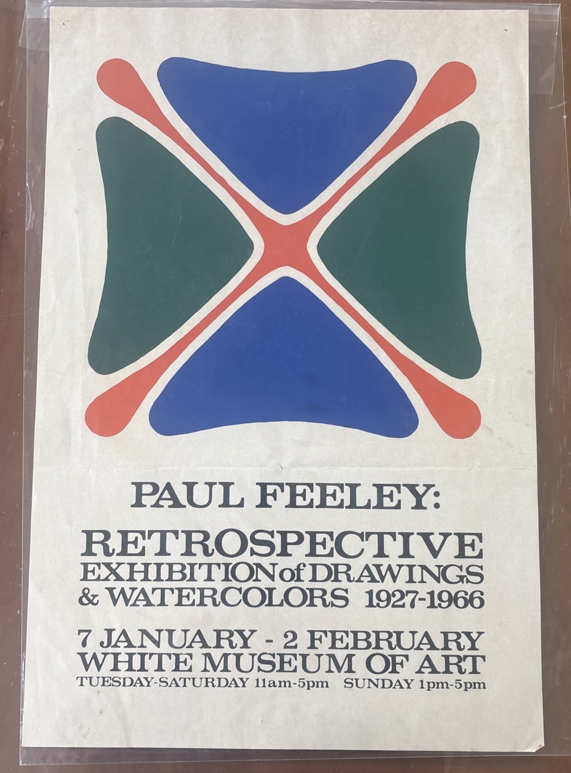 1970s Vintage Paul Feeley Art Exhibition Print Ad Original
