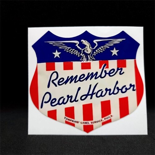 Remember Pearl Harbor, Vintage Style Decal, Vinyl Sticker, Eagle, WW2 Remember Pearl Harbor, Vintage Style Decal, Vinyl Sticker, Eagle, WW2