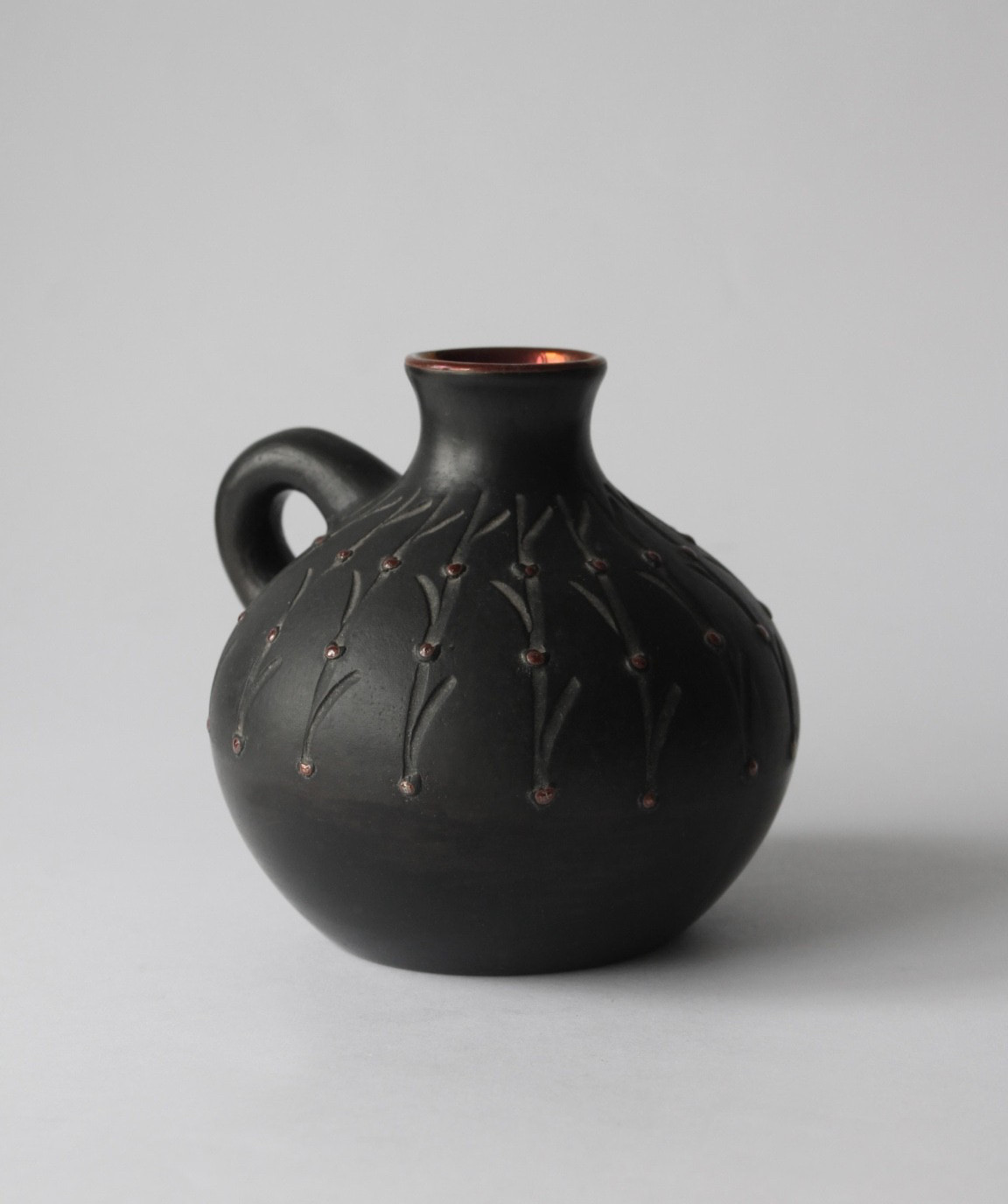 Black Ceramic Matte Vintage Vase