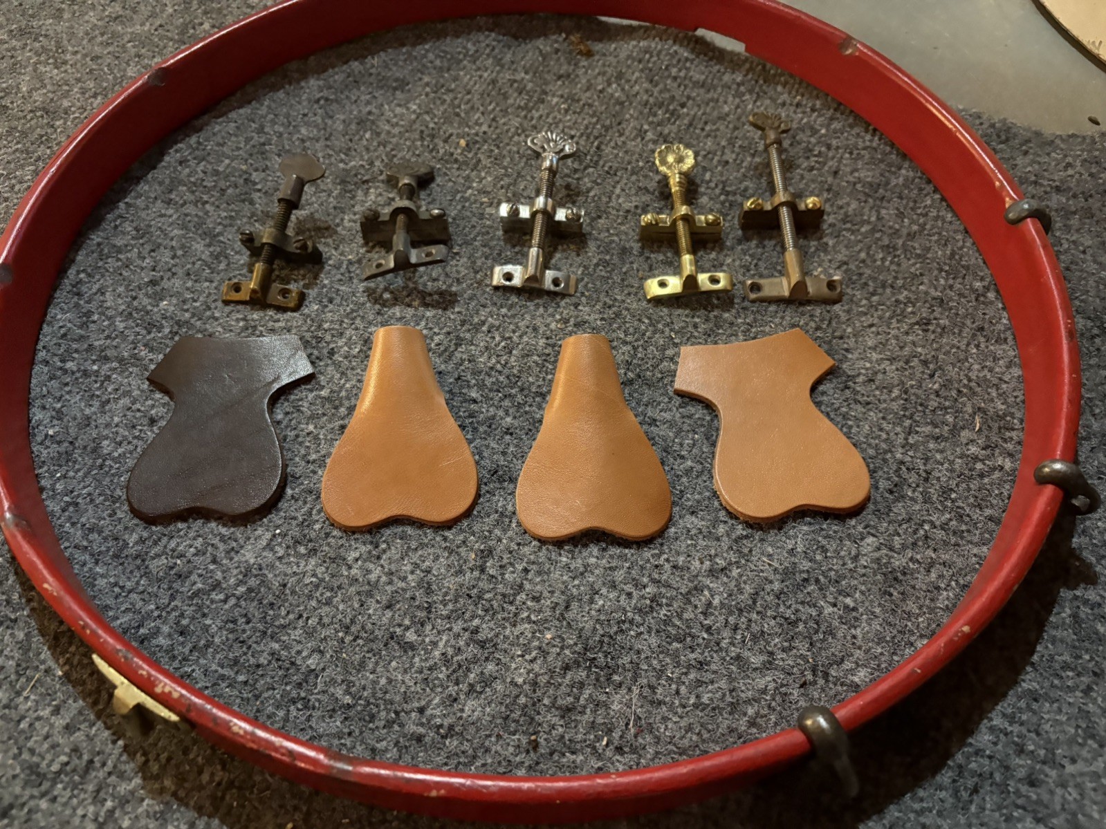 Antique and new civil war drum parts