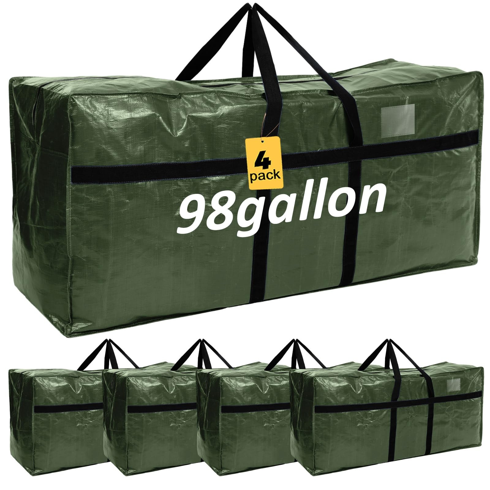 Windyun 4 Pack 98 Gallon Extra Large Moving Bags XXL Heavy Duty Storage Bag