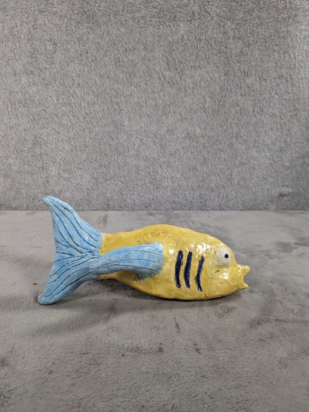 Goofy Handmade And Hand painted Blue And Yellow Fish