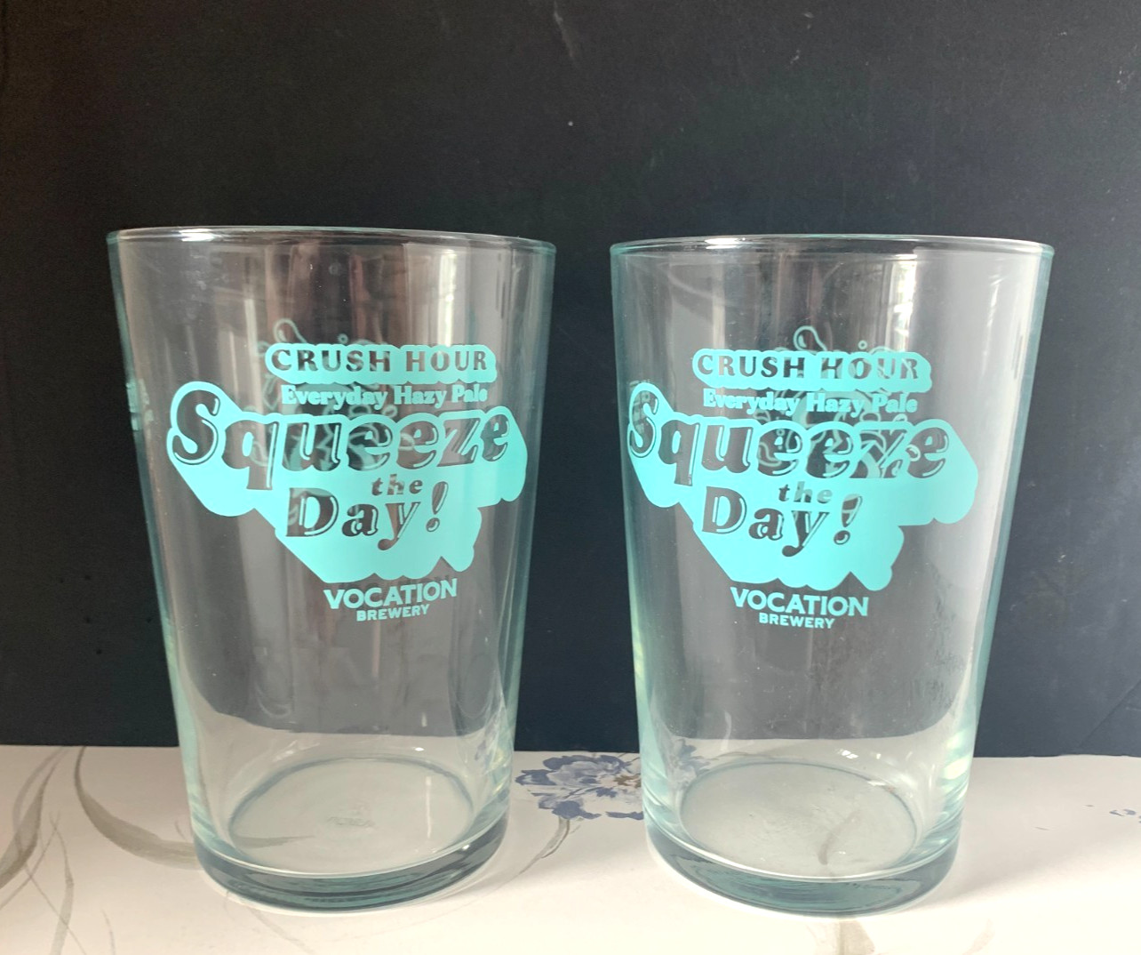 Vocation Brewery - 2 x Crush Hour - Hazy Pale - Craft Beer Pint Glasses
