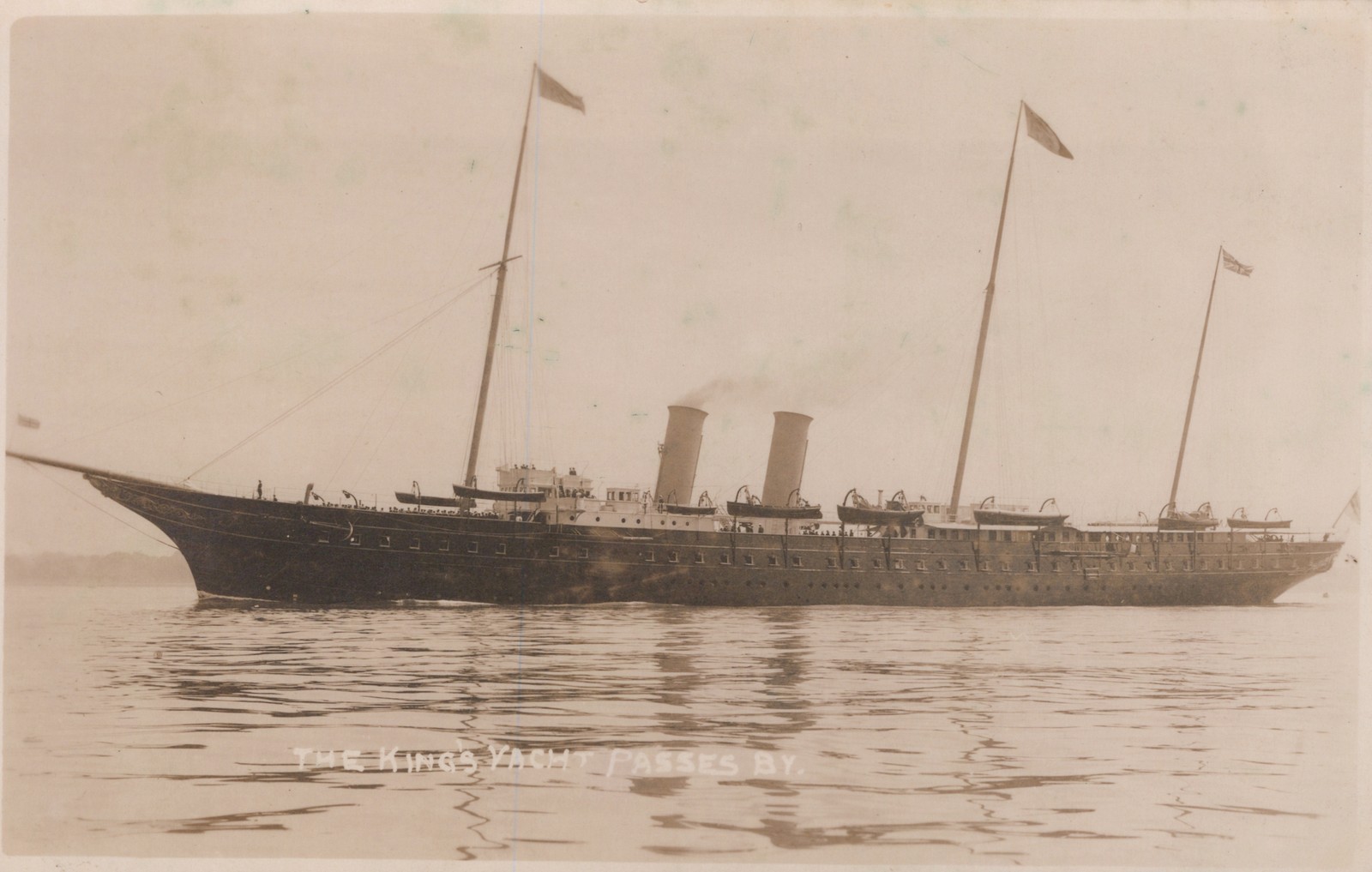 RPPC The King\'s Yacht British Royal Navy Steam Yacht Real Photo Postcard c.1910