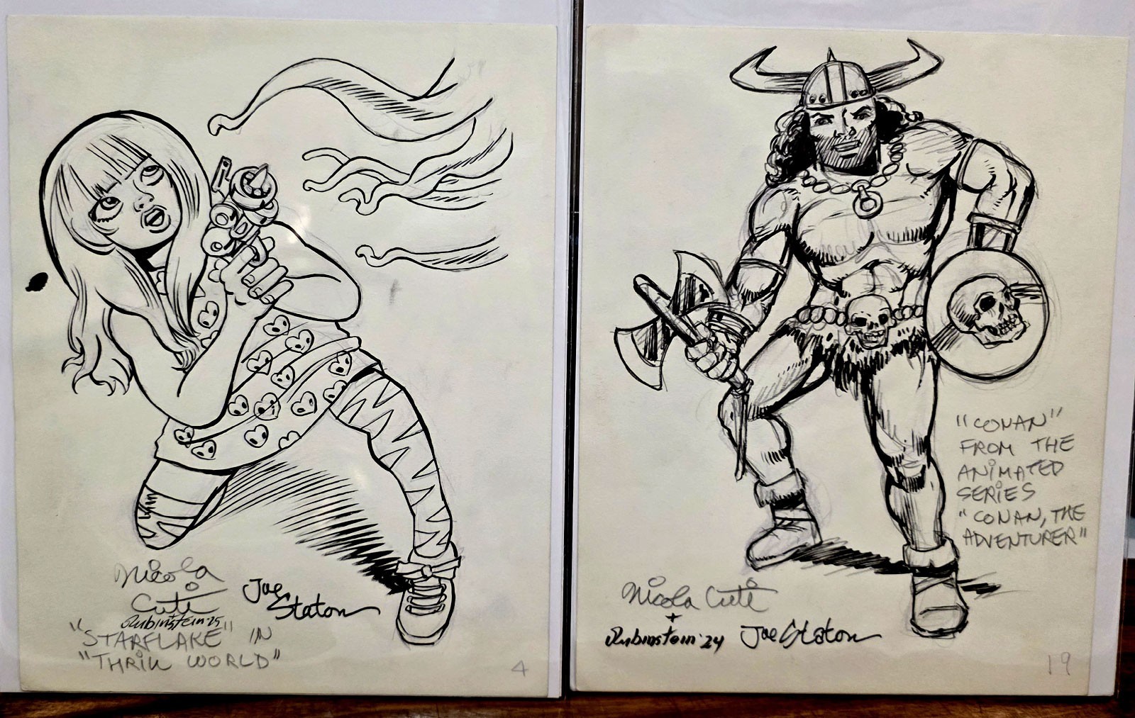 ORIGINAL Comic/Annimation ART Signed Nicola CUTI, Joe Rubinstein & Joe Staton 