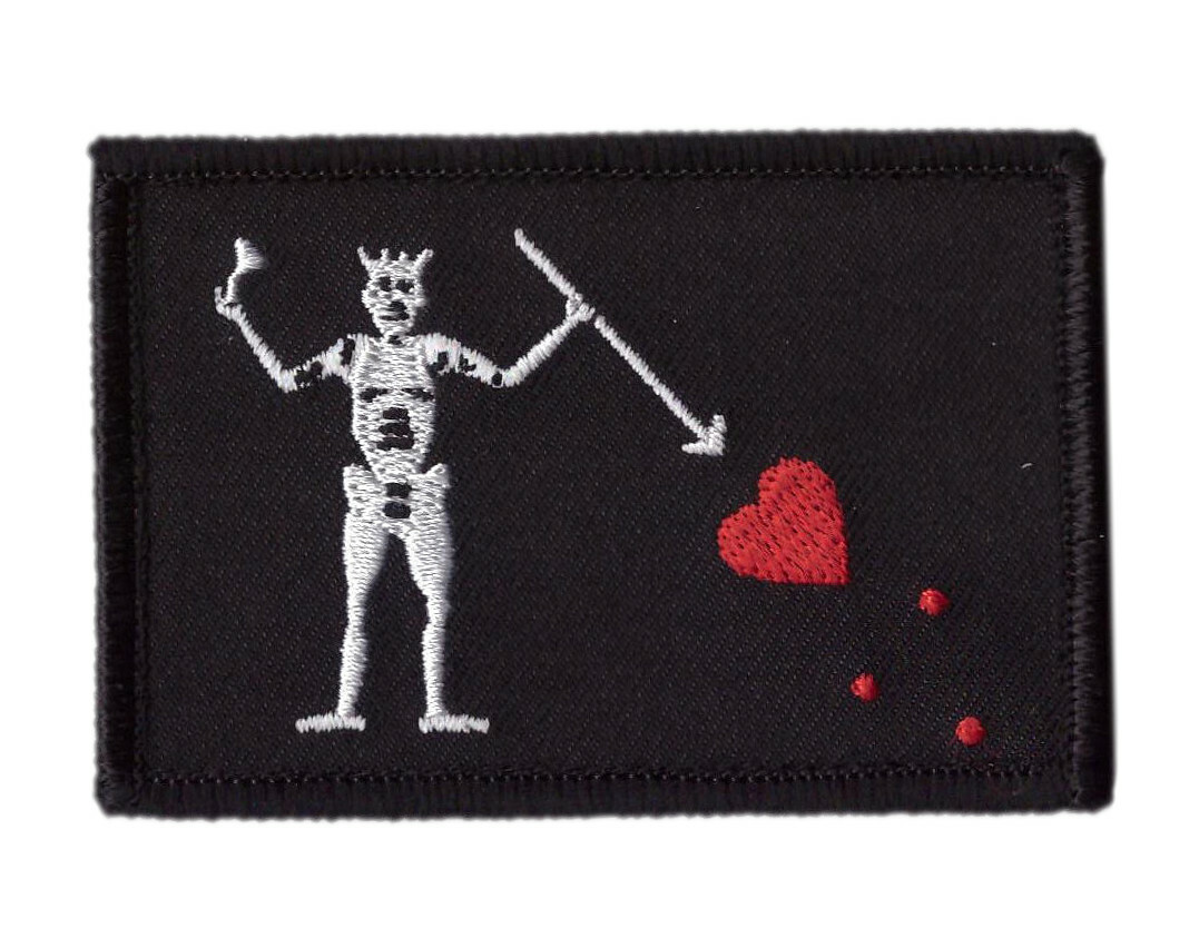 Black Beard Pirate Flag Devgru Morale Patch for VELCRO® BRAND Hook Fasteners