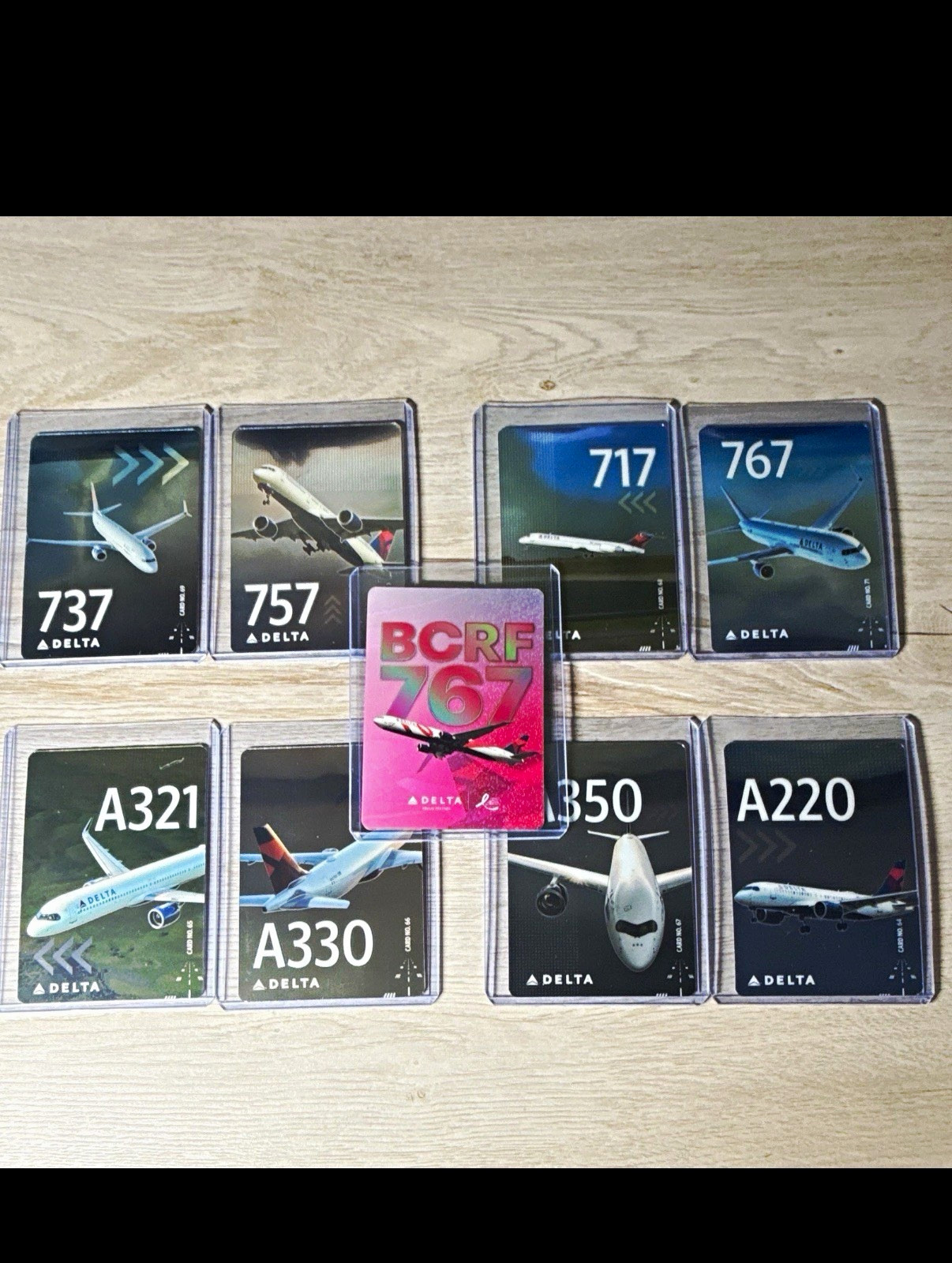 Delta Air Lines Aircraft Trading Cards 9 Card 80 plus full new release set