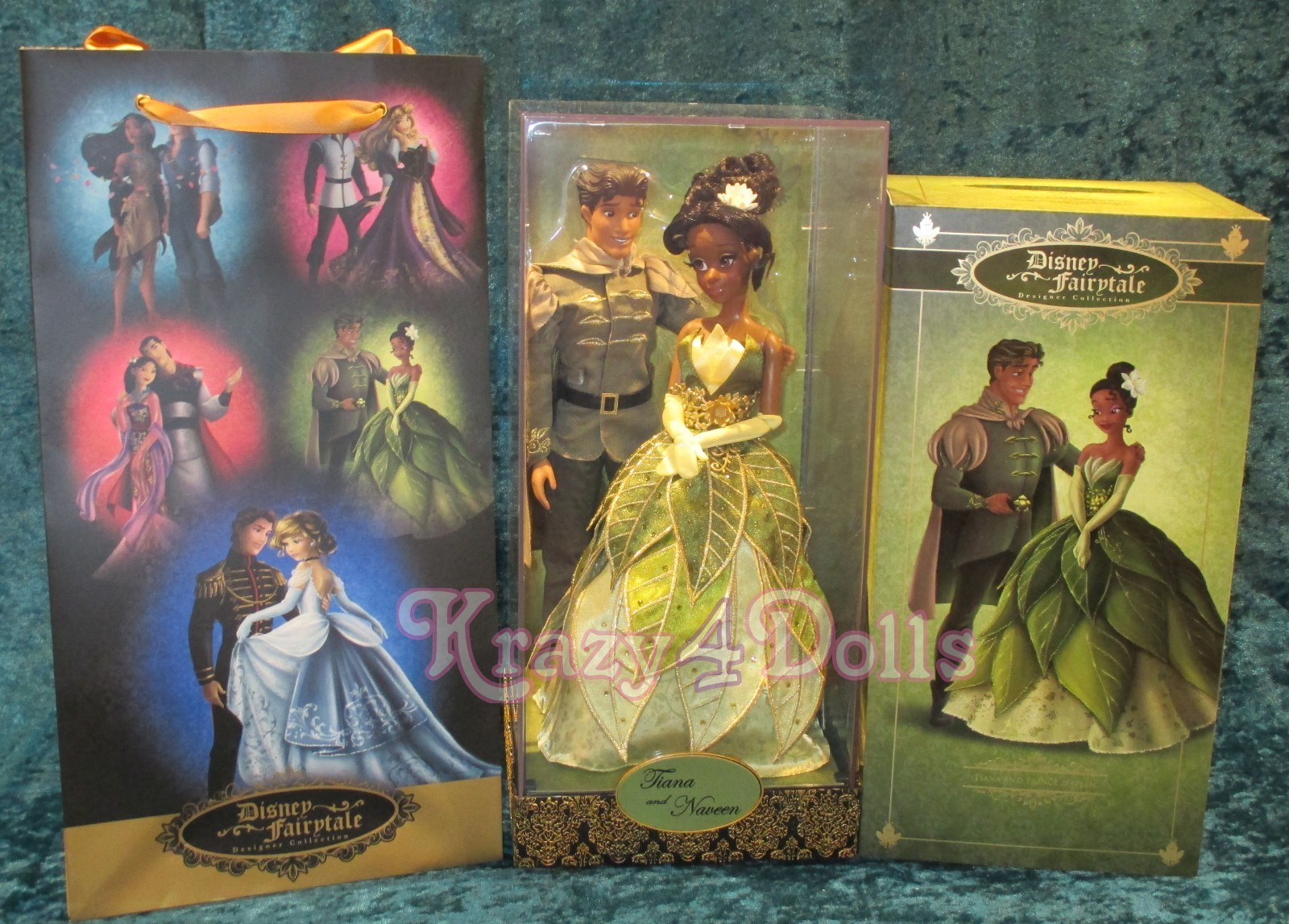 Disney Designer Fairytale Doll Couple  Tiana & Naveen Limited Edition New