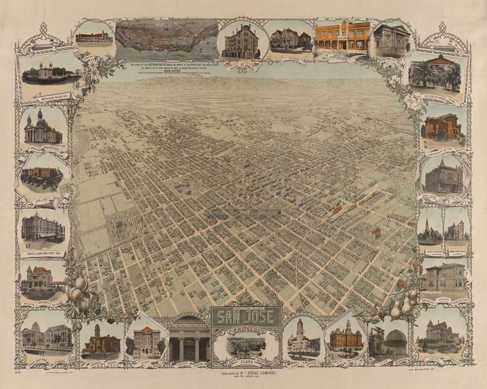 San Jose California 1901 8x10 Print HT51341198