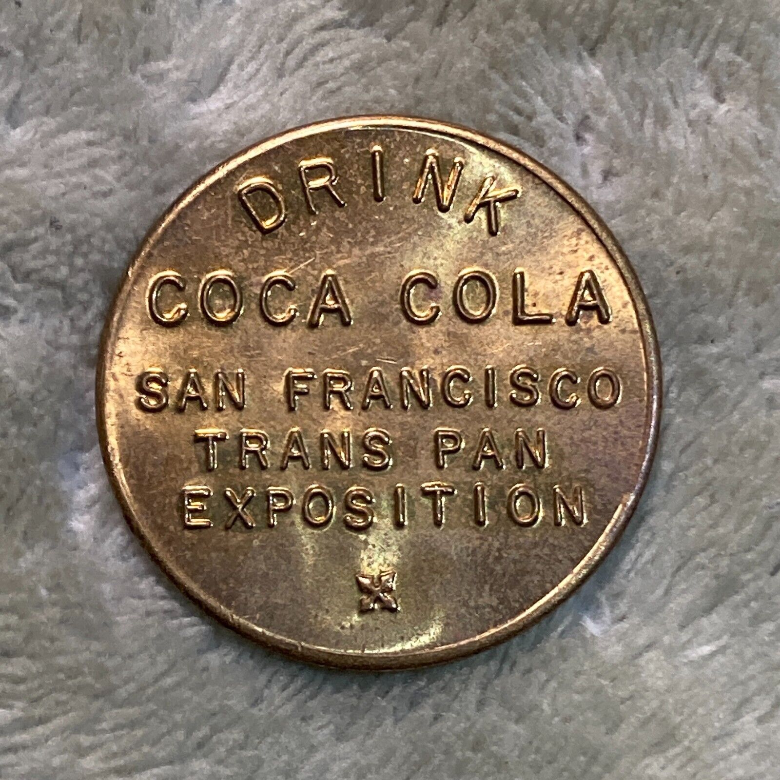 Undated (1915) San Francisco Trans Pan Exposition Coca Cola 5 Cent Brass Token