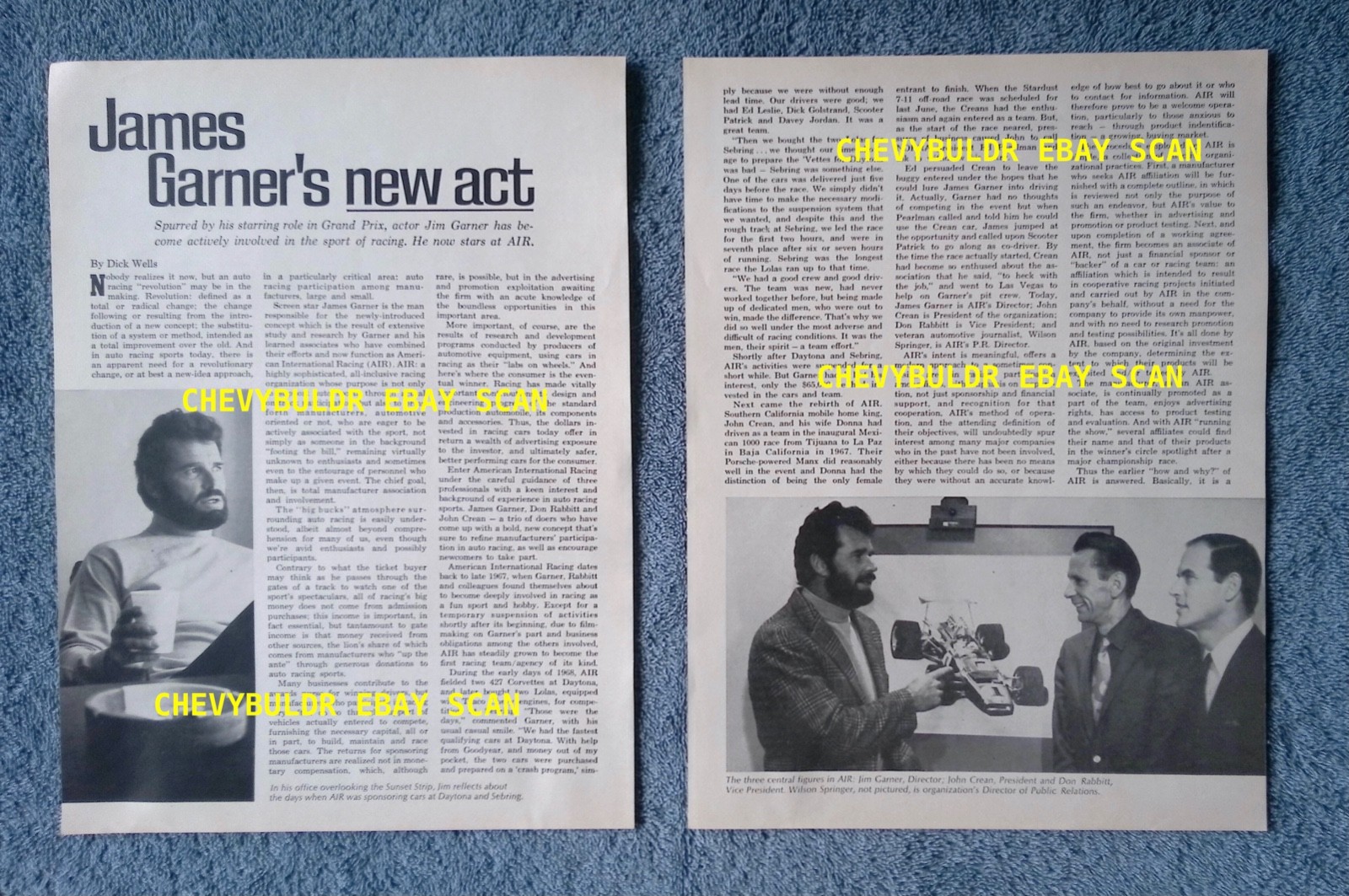 1969 Actor James Garner & American International Racing AIR Profile Article