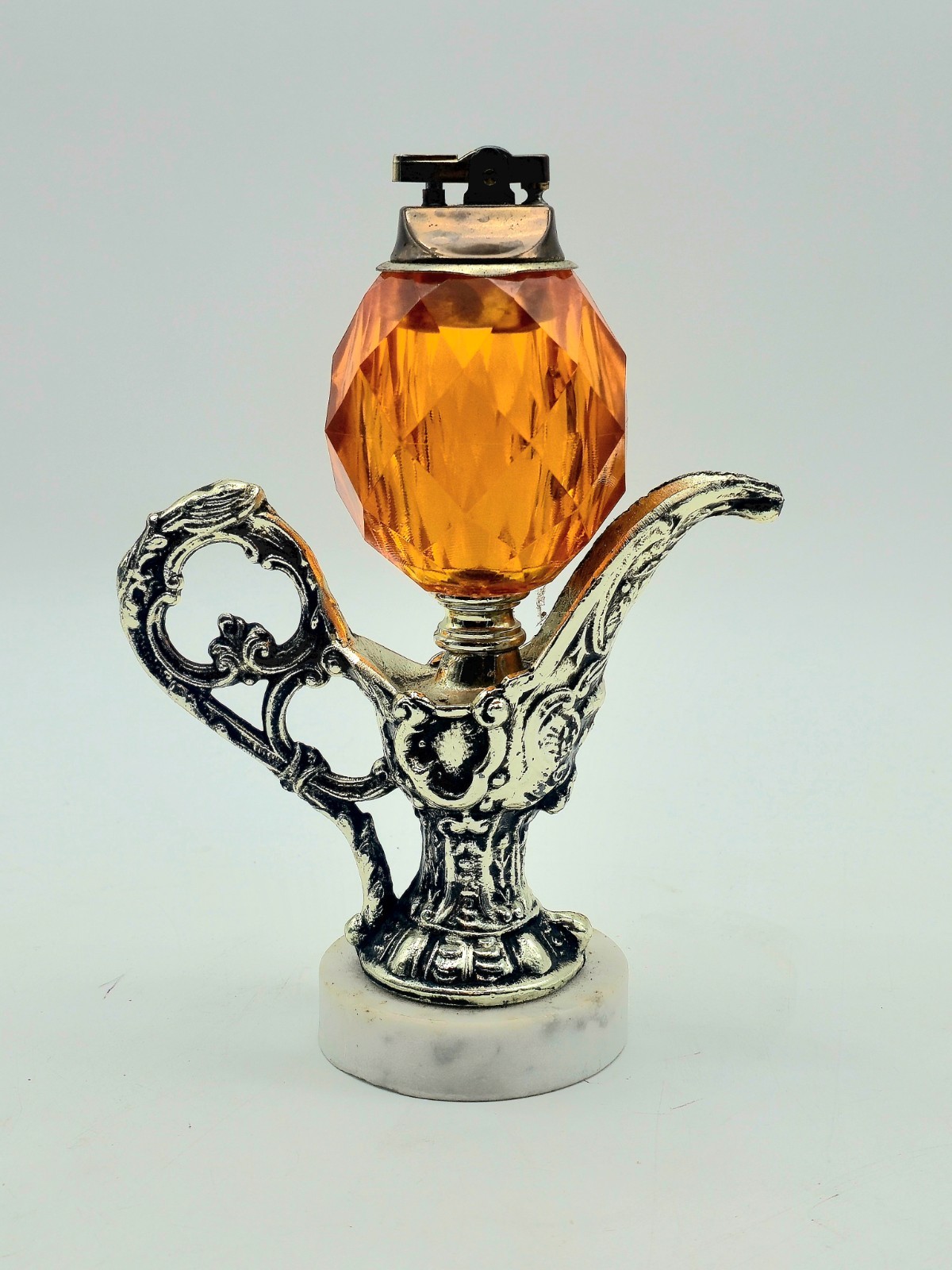 Vtg Amber Glass Table Lighter Marble Made In Italy Hollywood Regency Works Vtg Amber Glass Table Lighter Marble Made In Italy Hollywood Regency Works