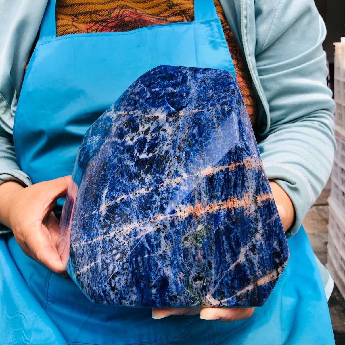 13.35 LB Natural Large Polished Sodalite Freeform Blue Mineral Specimen 5896