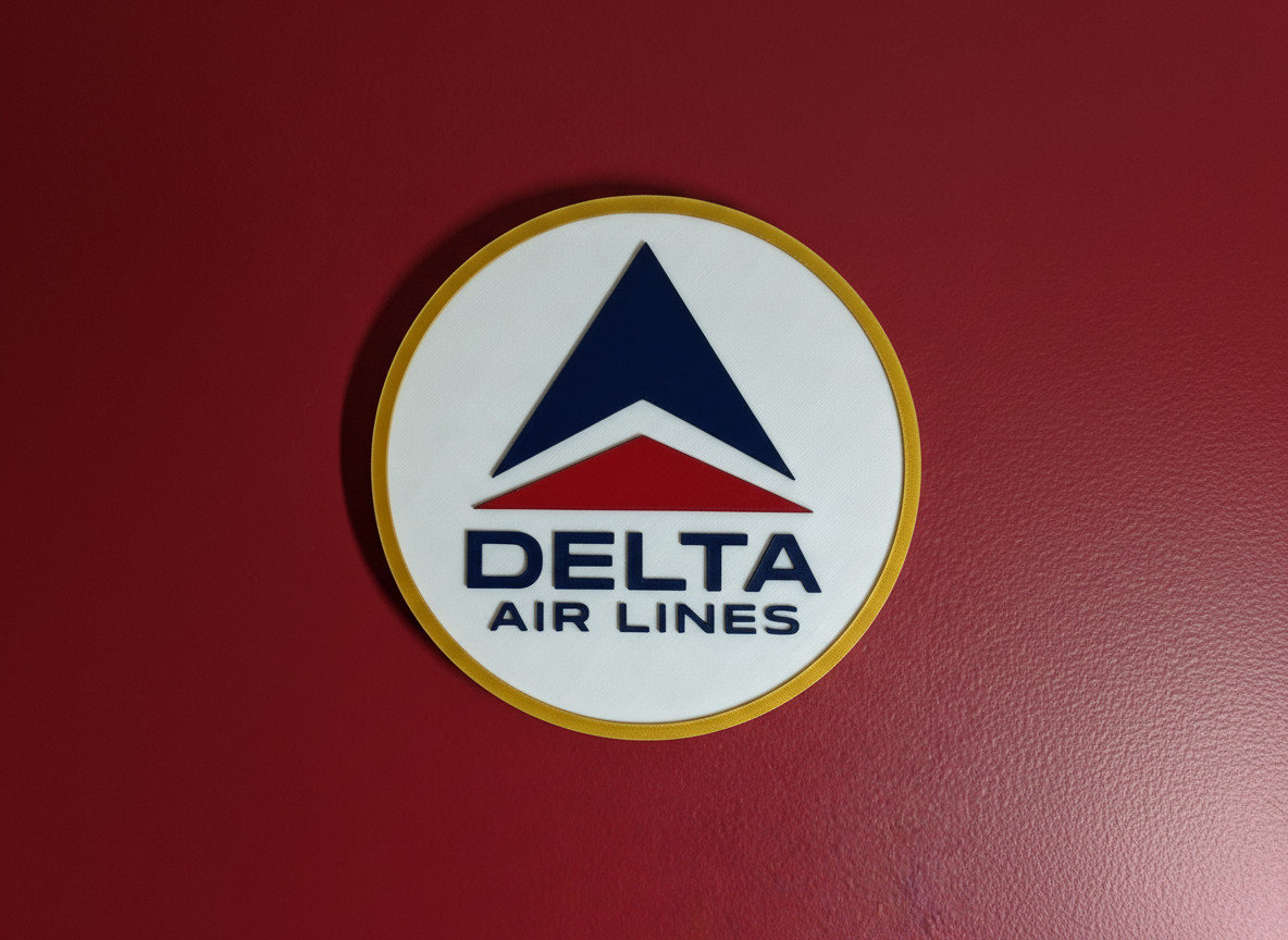 Retro Delta Air Lines Vintage 3D Logo Wall Sign