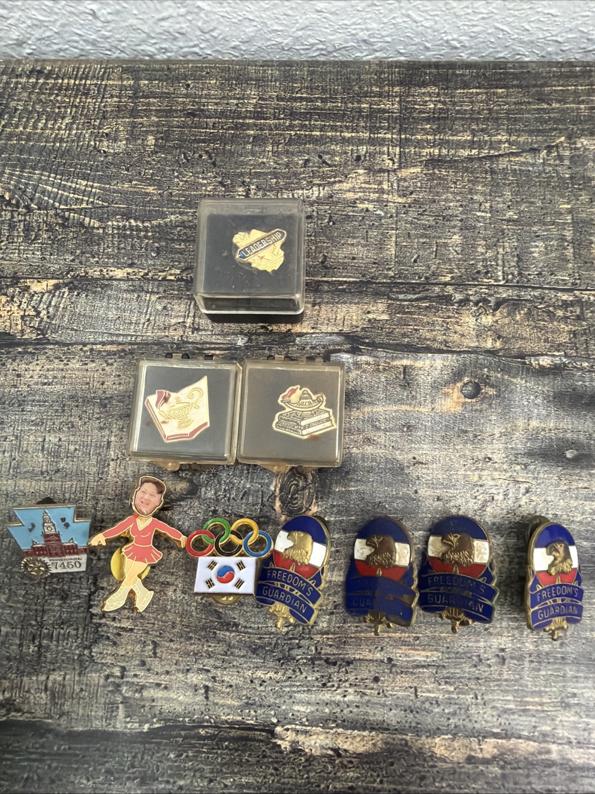 Vintage Enamel Pin Lot – Freedom\'s Guardian, Olympic & Mixed Pins