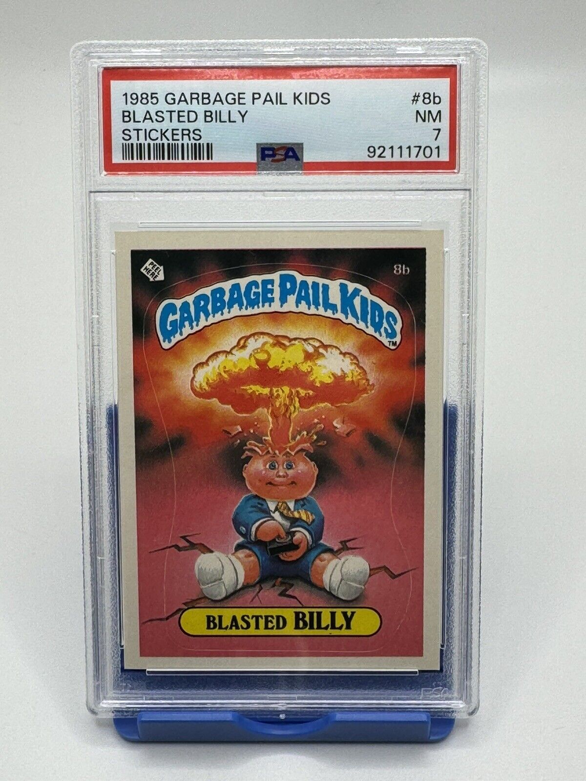 1985 GPK Garbage Pail Kids 1st Series Stickers #8b Blasted Billy PSA 7 Near Mint
