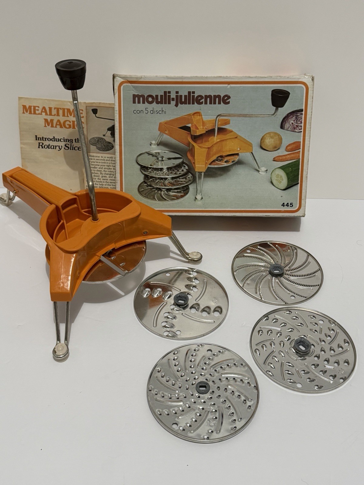 MOULI-JULIENNE 5 Disc Slicer Shredder Grater France French Vintage Moulinex 445
