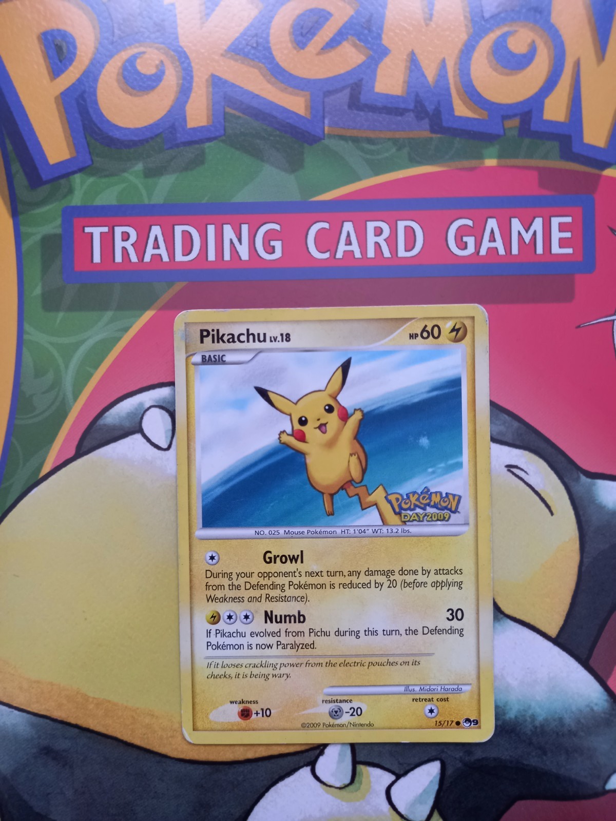 Pikachu 15/17 Pokemon Day Stamped Promo POP Series 9 Pokemon Card